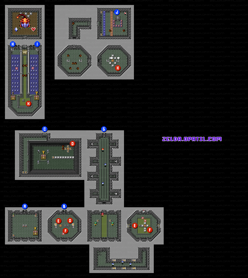 闇の神殿 マップ画像2：ゼルダの伝説・神々のトライフォース 攻略