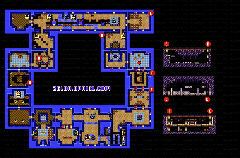 壷の洞窟（Lv2ダンジョン） マップ画像：ゼルダの伝説・夢をみる島DX 攻略