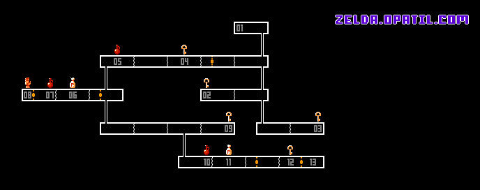 第2神殿簡易マップ：ゼルダの伝説2・リンクの冒険攻略
