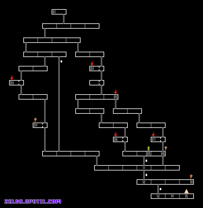 大神殿簡易マップ：ゼルダの伝説2・リンクの冒険攻略